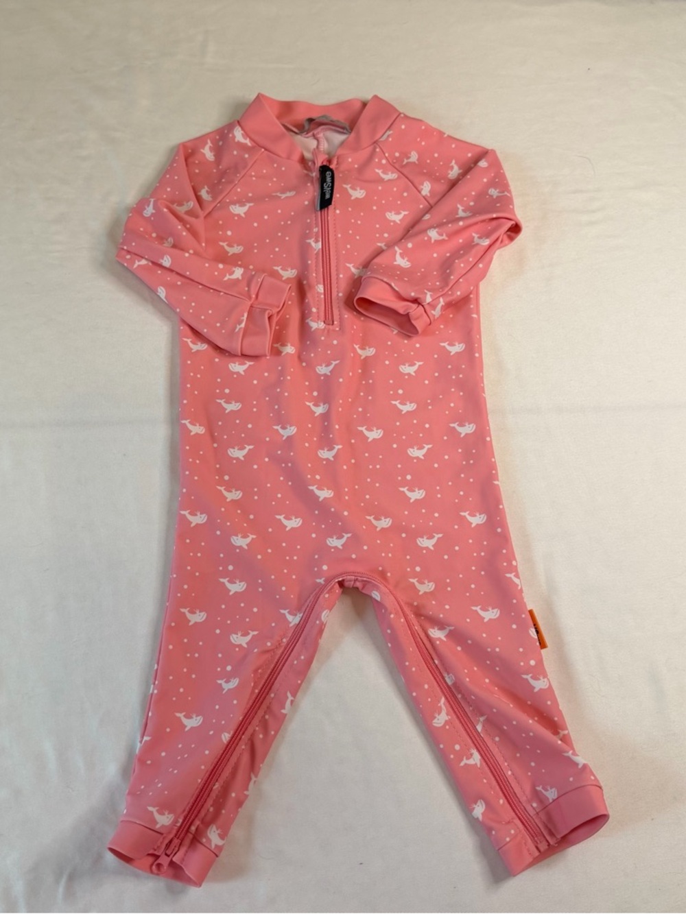 WeVswe Pink Whale One‎ Piece Rash Guard 3-6M